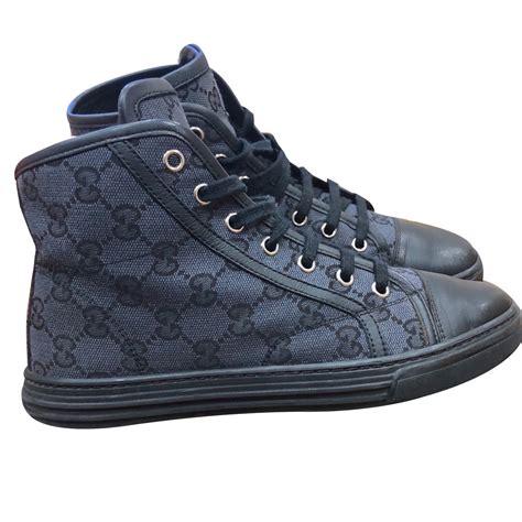 black gucci high tops|women's black gucci high tops.